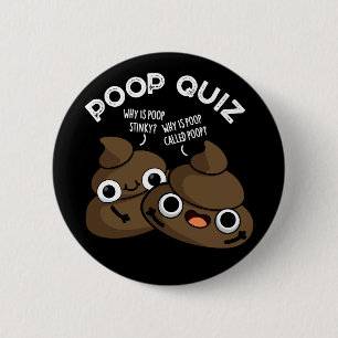 Kack Quiz Funny Poo Pun Dark BG Button