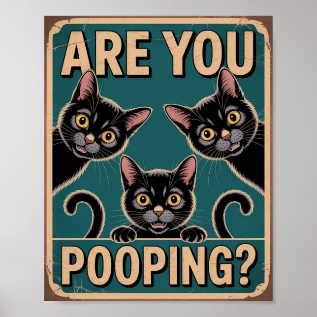 "Kacke du?" Funny Black Cats Poster (Vorne)