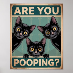 "Kacke du?" Funny Black Cats Poster