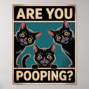 "Kacke du?" Funny Black Cats Poster