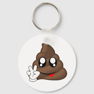 Kacken Sie Emoji Friedenszeichen-Hände Schlüsselanhänger