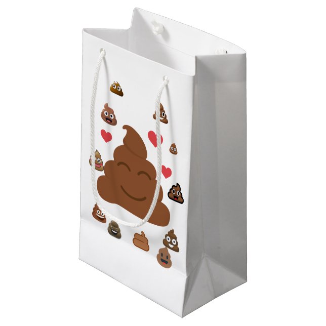Kacken Sie emoji Kleine Geschenktüte (Vorderseite Schrägansicht)