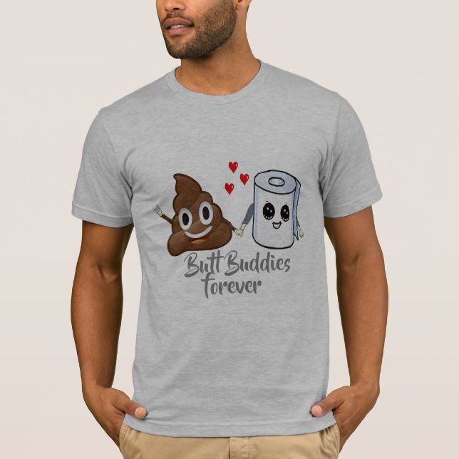 kacken Sie emoji Toilettenpapier-Hinternfreunde T-Shirt (Vorderseite)