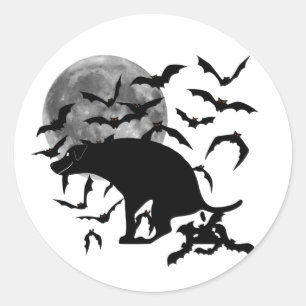 Kackend Fledermaushund Runder Aufkleber