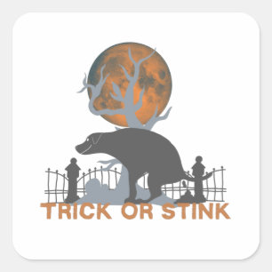 Kackend Hund Beängstigend Halloween Quadratischer Aufkleber