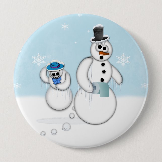 Kackend Snowman Button (Vorderseite)