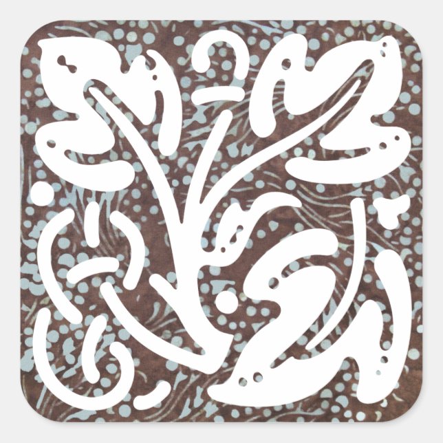 Kade Batik Ornament 5 Quadratischer Aufkleber (Vorderseite)