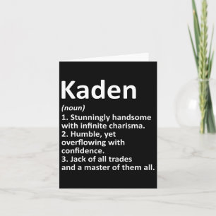 Kaden Definition Personalisiert Name Funny Birthda Karte