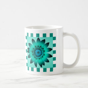 Kadettblaue Gänseblümchen-Blume, Musterstreifen -  Kaffeetasse
