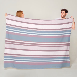 Kadettengrau und desaturierte rosa Streifen Fleecedecke