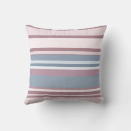 Kadettengrau und desaturierte rosa Streifen Kissen