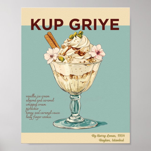 Kadikoy Sur Mon Esprit Poster Alimentaire Rétro (Devant)