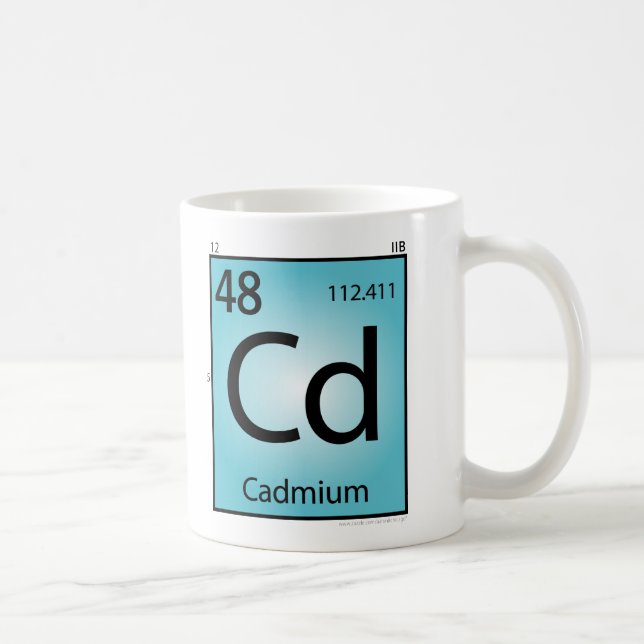 Kadmium- (Cd)Element-Tasse Kaffeetasse (Rechts)