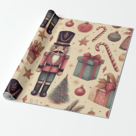 Kadopapier kerst notenkraker geschenkpapier