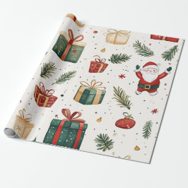 Kadopapier kerst santa geschenkpapier