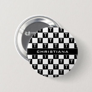 Kadukus-Symbol in Schwarz und Weiß Button