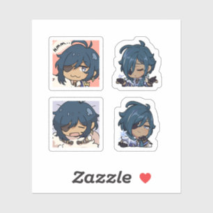 Kaeya Genshin Impact 4er Stickerbogen Aufkleber