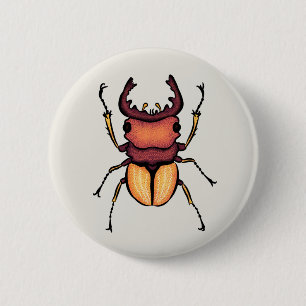 Käfer Art Entomologie Insektenplakat Button