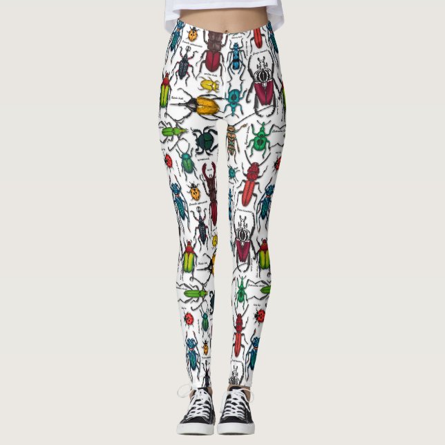 Käfer auf weiß leggings (Vorderseite)