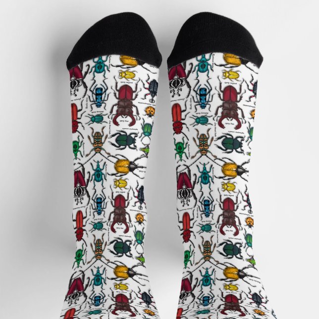 Käfer auf weißem Grund Socken (Oben)