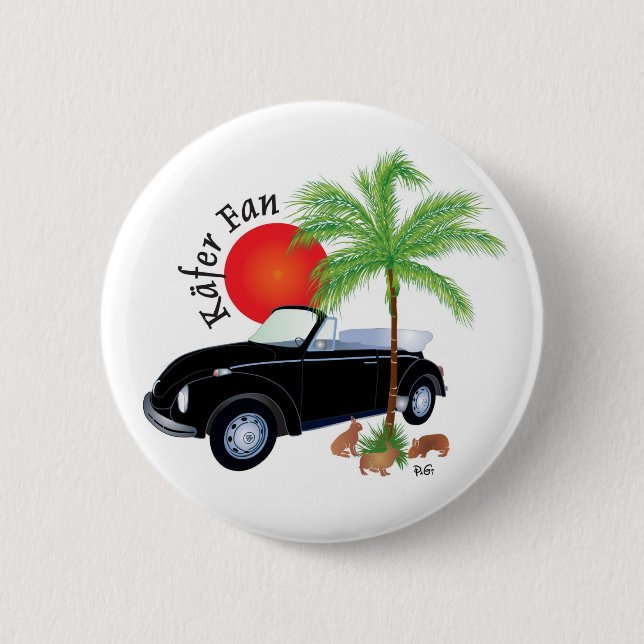Käfer Cabrio Fan Button (Vorderseite)