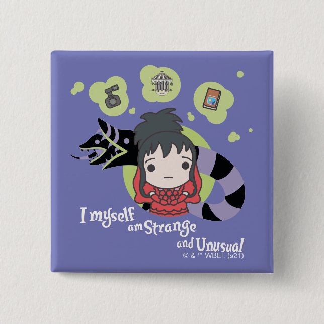 Käfer | Chibi Lydia "Seltsam und ungewöhnlich" Button (Vorderseite)