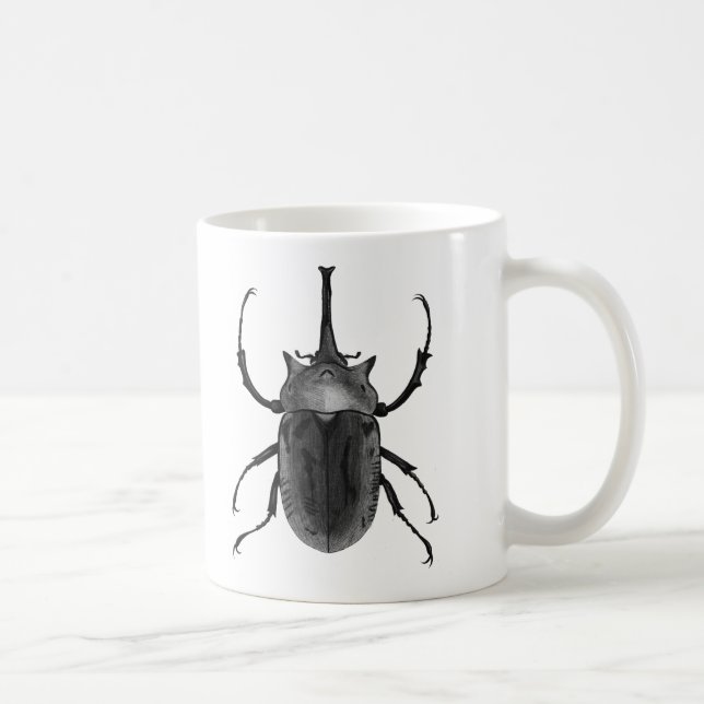 Käfer-Entwurfs-schwarze u. weiße Kunst-Linie Kaffeetasse (Rechts)