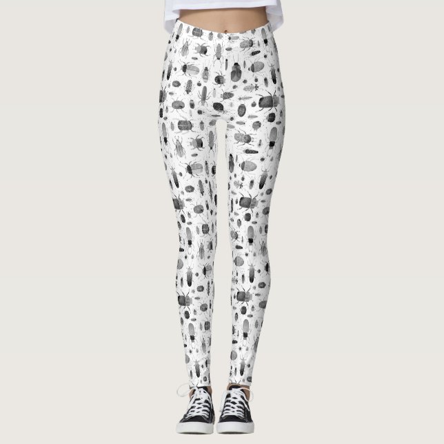 Käfer Schwarz & Weiß Leggings (Vorderseite)