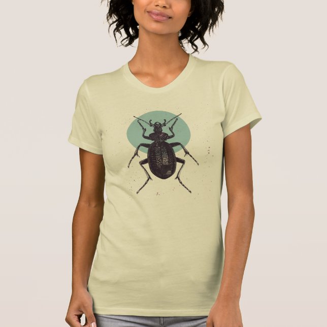 Käfer und blaue Mondillustrierung T-Shirt (Vorderseite)