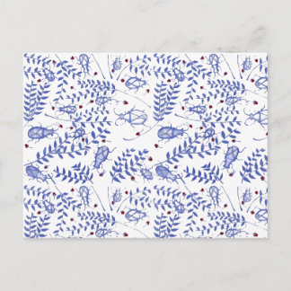 Käfer und Erdbeeren Postkarte