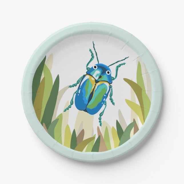 Käfer-Wanzen-Insekten-Papierplatten-Party im Pappteller (Vorderseite)