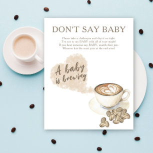 Kaffe-Baby-Baby-Party - Nicht Baby Poster sagen