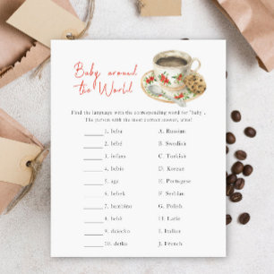 Kaffe-Baby-Baby-Shower - Baby-um-die-Welt-Spiel