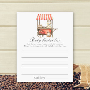 Kaffe-Baby- Shower - Baby-Eimer-Liste