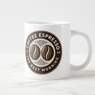 Kaffe-Espresso-Etikett mit morgendlichem Design Jumbo-Tasse