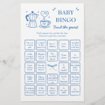 Kaffe Find the Guest Baby Bingo Spiel