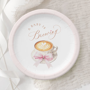 Kaffe Herz Latte Babyparty Pappteller