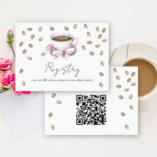 Kaffe QR-Code Brautparty-Geschenkliste Begleitkarte