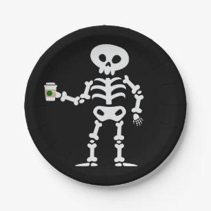 Kaffe Totenkopf Halloween Schädel süß lustig gothi Pappteller