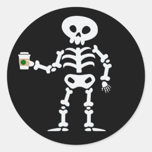 Kaffe Totenkopf Halloween Schädel süß lustig gothi Runder Aufkleber
