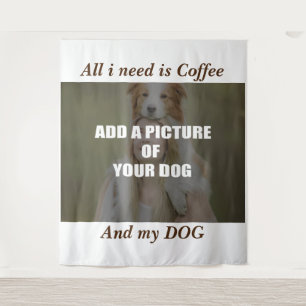 Kaffe und mein Hund Wurfkissen Wandteppich