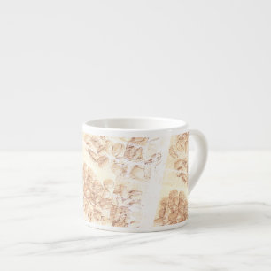 Kaffebohnen Gelb Verblasste Textur Espresso-Tasse Espressotasse