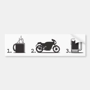 Kaffee, 2wheels u. Bier - Autoaufkleber