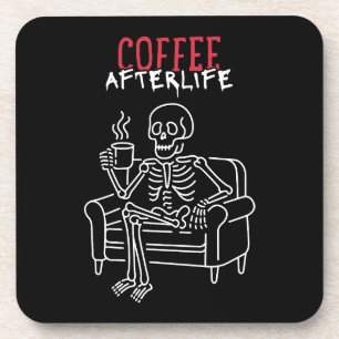 Kaffee Afterlife - Skeletton-Tasse Getränkeuntersetzer