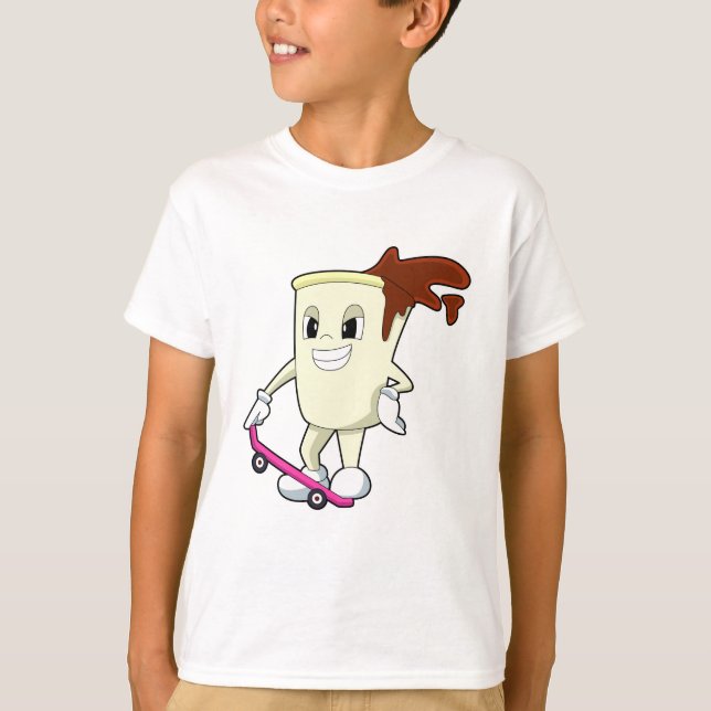 Kaffee als Skater mit Skateboard T-Shirt (Vorderseite)