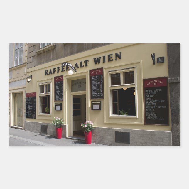 Kaffee Alt Wien, Wien, Österreich Rechteckiger Aufkleber (Vorderseite)