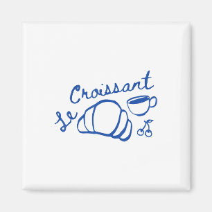 Kaffee & Amp; Croissant French Retro Graphic Vinta Magnet