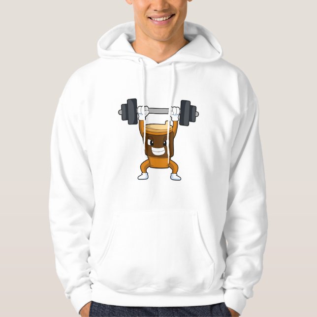Kaffee an Strandtraining mit Barbell Hoodie (Vorderseite)