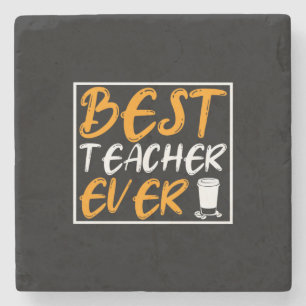 Kaffee Art Best Teacher jemals Steinuntersetzer