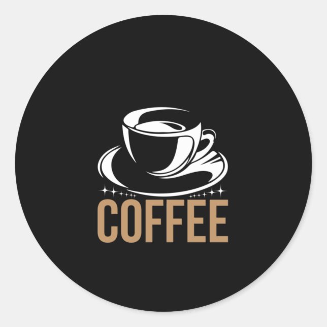 Kaffee Art Coffee Runder Aufkleber (Vorderseite)